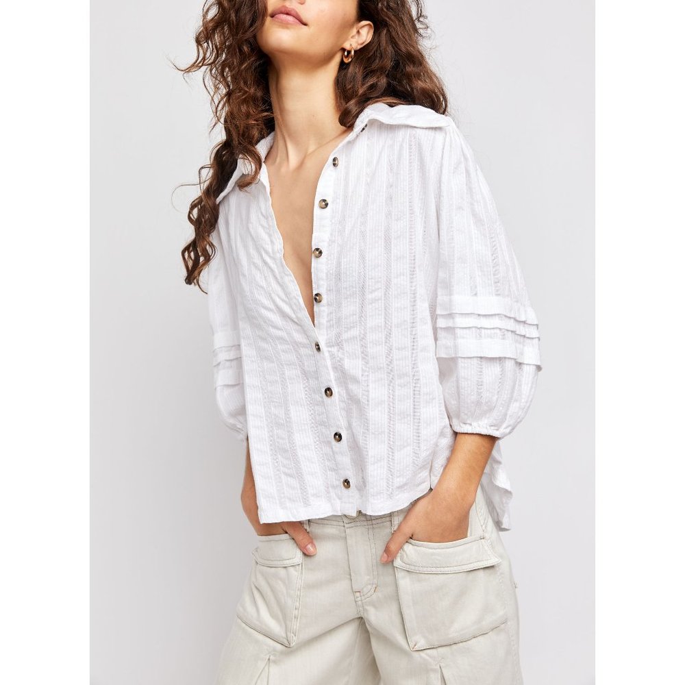 Free People Happy Days Blouse in Ivory